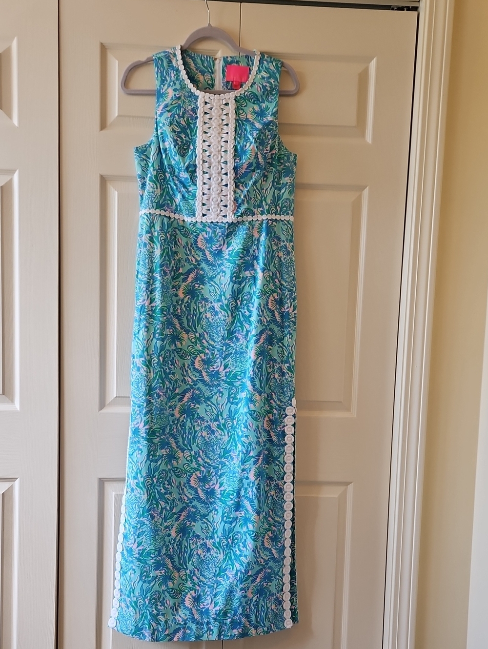 Lilly Pulitzer Ashler Maxi Shift Dress "Coral Of The Story" EUC Sz. 6